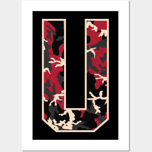 Initial Capital Letter U Camo Alphabet Gift Women Men Kids Posters and Art